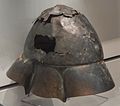 Boeotian bronze helmet found in the River Tigris in Iraq. Presumed to have been lost by one of Alexander the Great's cavalrymen on campaign in Mesopotamia. Ashmolean Museum, Oxford. AN1977.256.