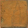 Roman ceramic tile showing a Roman lighthouse or "pharos"