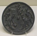 Bronze mirror depicting people playing kickball (cuju 蹴鞠)