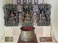 Statues of the Buddhas of the Three Ages, and a shrine in the shape of Mount Sumera