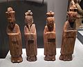 Wooden funerary figurines representing four of the twelve zodiac animals