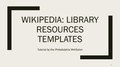 Wikipedia Library resources